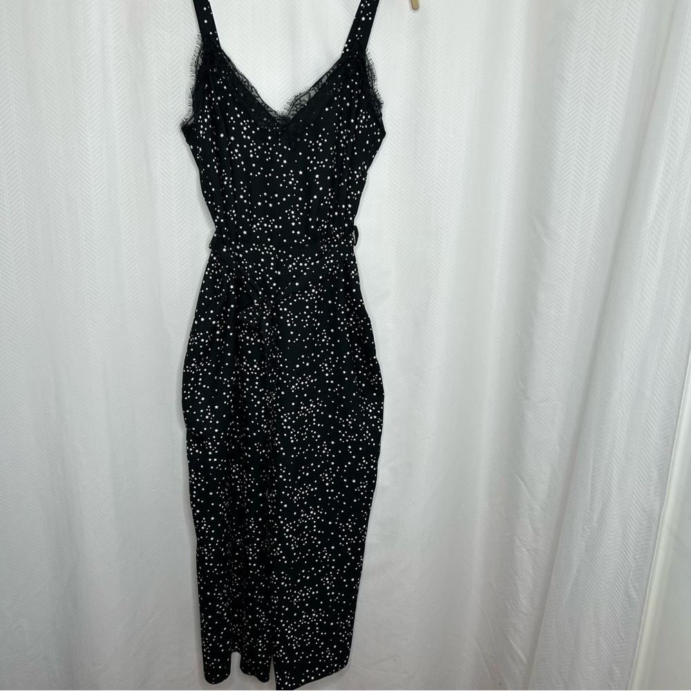 Miss Selfridge black and white star print jumpsuit